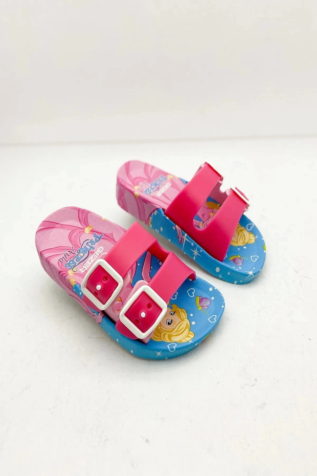 Altuntaş - Girl's Slippers Model with Alya Figure - Fuchsia
