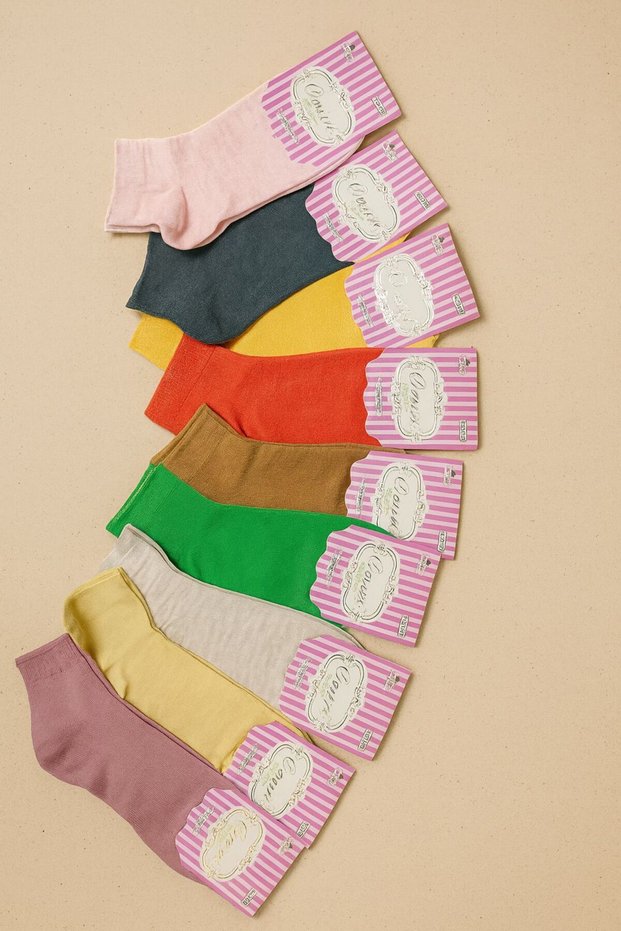 Women's 6-Piece Cotton Booties Mixed Color Socks