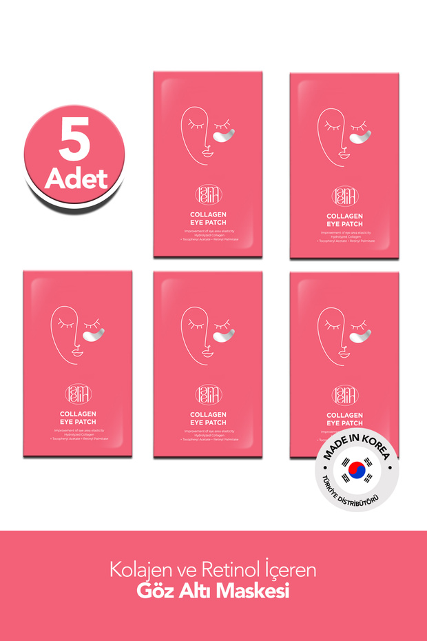 Under-Eye Mask Set Containing Allantoin, Collagen and Retinol, 5 Pieces Collagen Eye Patch