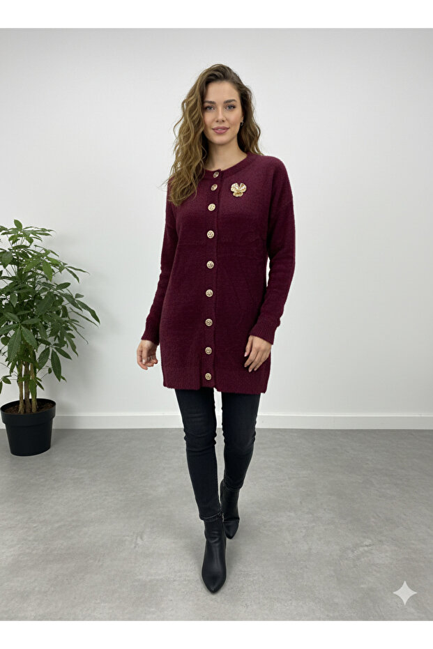 ANGORA BROŞLU CEKET - 1