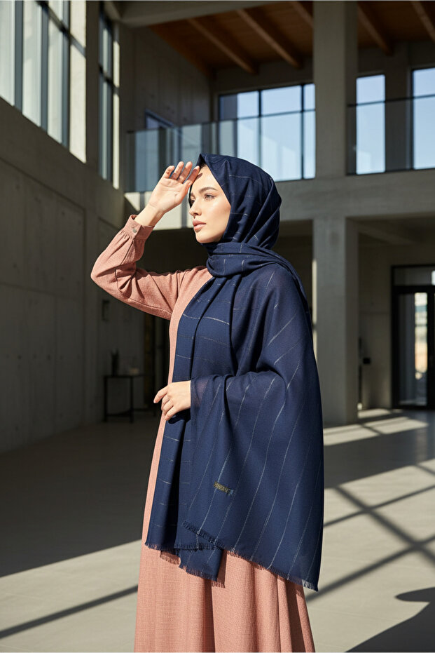 Moda Kaşmir Çizgi Simli Şal - 2