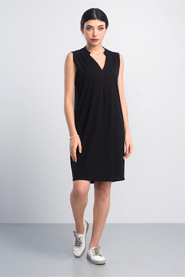 Rochie neagra din bumbac Lycra