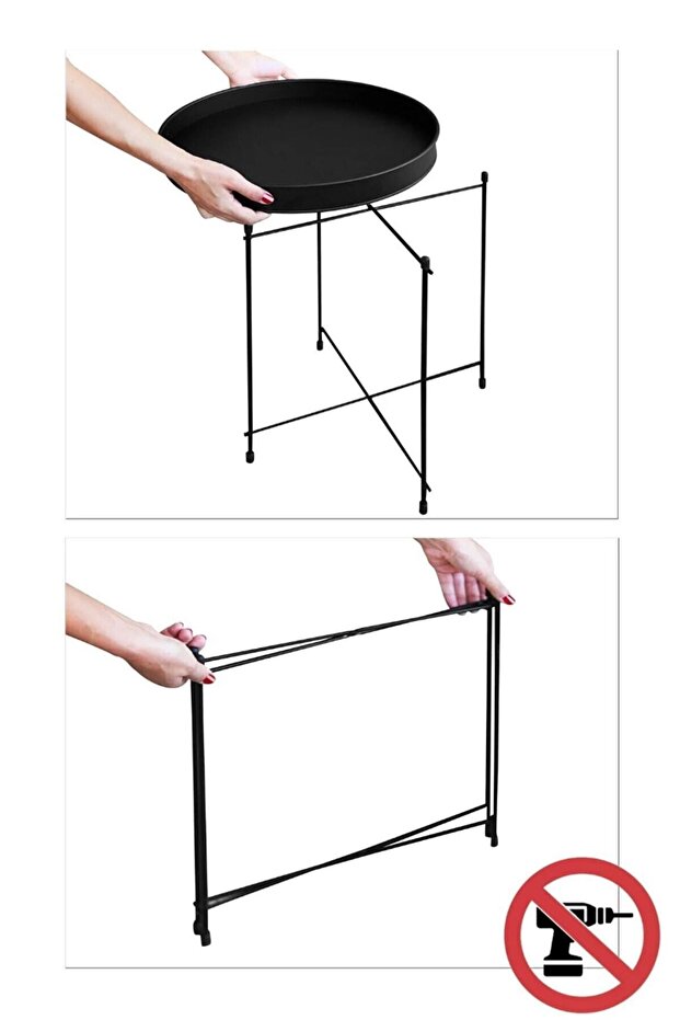 طاولة قهوة عملية قابلة للطي - قطر 38 سم - 6