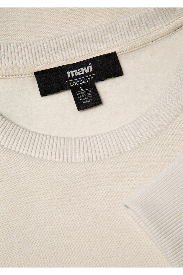 Bisiklet Yaka Bej Basic Sweatshirt 0S10276-70322 - 6