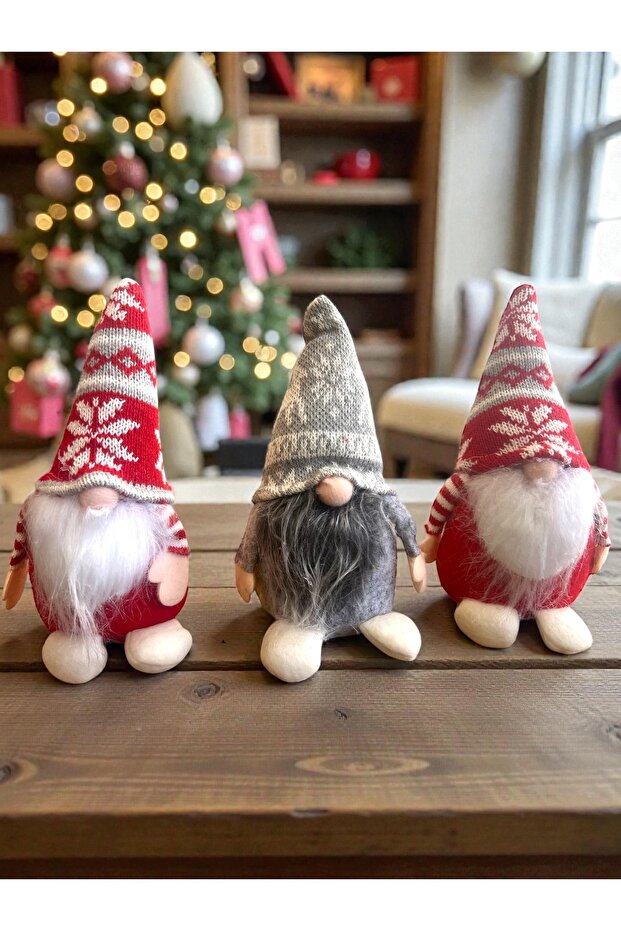 1 Piece 18 cm New Year's Gnome with Burning Feet Lucky Dwarf Scandinavian New Year's Dwarf