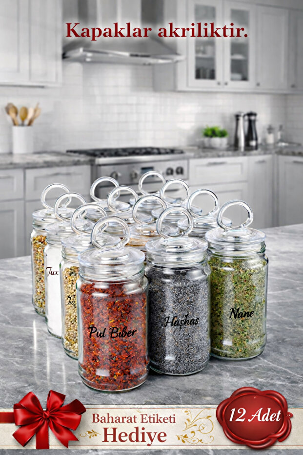 12-Piece Vacuum Ring Lid Glass Spice Set (WITH FREE LABELS)