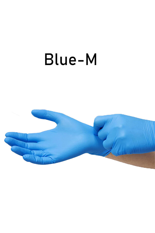 100PCS Blue-M 50/100PCS Disposable Blue Nitrile Gloves Suitable for Household Cleaning Hairdressing