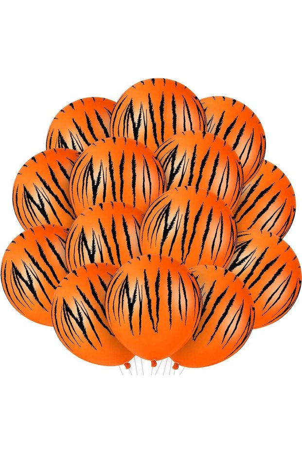 20PCS 12INCH Tiger 20/40Pcs Tiger Balloons Tiger Print Stripes Balloons Jungle Animal Balloons for