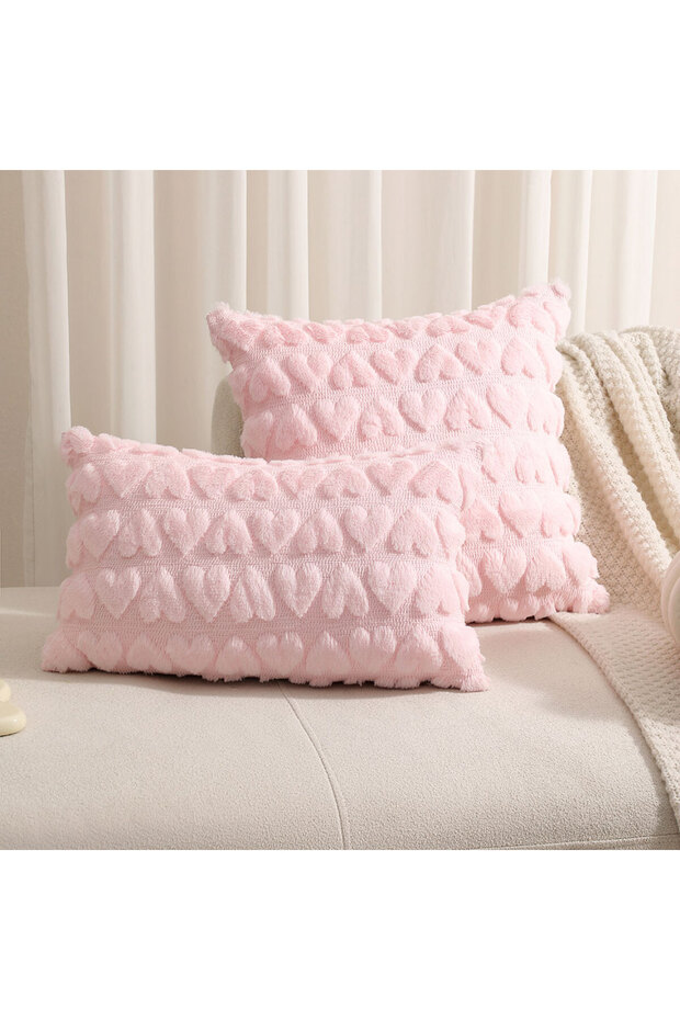 30x50cm Pink Multi-size Pink Love Quilted Throw Pillow Cover Ultra Soft Plush Cushion Covers Living