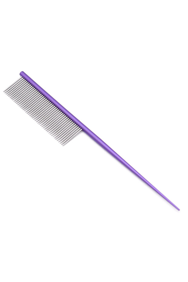 PURPLE Stainless Steel Pet Flea Comb Practical Colorful Non-rust Dog Grooming Comb Dense Tooth Pet H