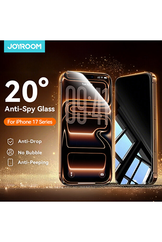 واقي شاشة مضاد للتجسس لهاتف iPhone 17 Pro Max (قطعتان) من Joyroom (قطعة أو قطعتان) لحماية الخصوصية