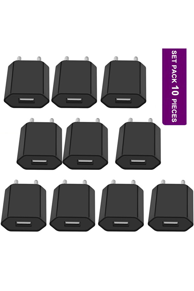 10pcs EU Plug Black 10pcs Black Universal 5W EU Plug Travel USB Wall Charger 5V/1A For iPhone 7 8 Pl
