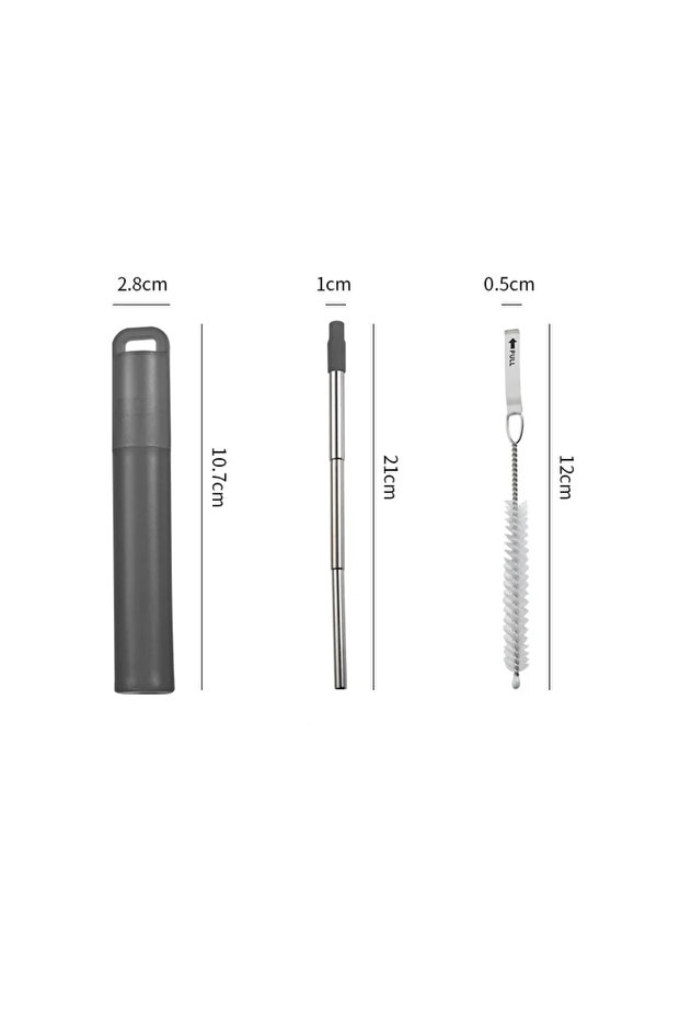 Grey Party Supplies Collapsible Straws Birthday Stainless Steel Useful Milk Telescopic Foldable Drin