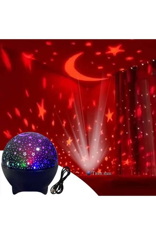 جهاز عرض ضوئي بنمط سماء مرصعة بالنجوم، 7 أوضاع إضاءة ليلية LED، ضوء قمري محيطي لغرفة الأطفال