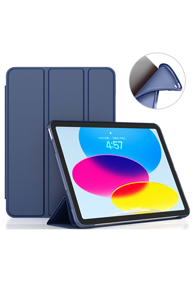 غطاء حماية من البولي يوريثان لجهاز iPad Mini 1 و2 و3 باللون الأزرق الداكن، متوافق مع iPad 9.7 (الجيل الخامس والسادس)، وiPad Air 1 و2 و3 و4 و5، وiPad Pro 11 و10.5، وiPad Mini 1 و2.