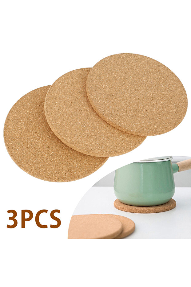 19x19x1cm Orange 19cm Cork Pot Pad High Temperature Resistant Coaster Antiscald Nonslip Pot Mat Dini