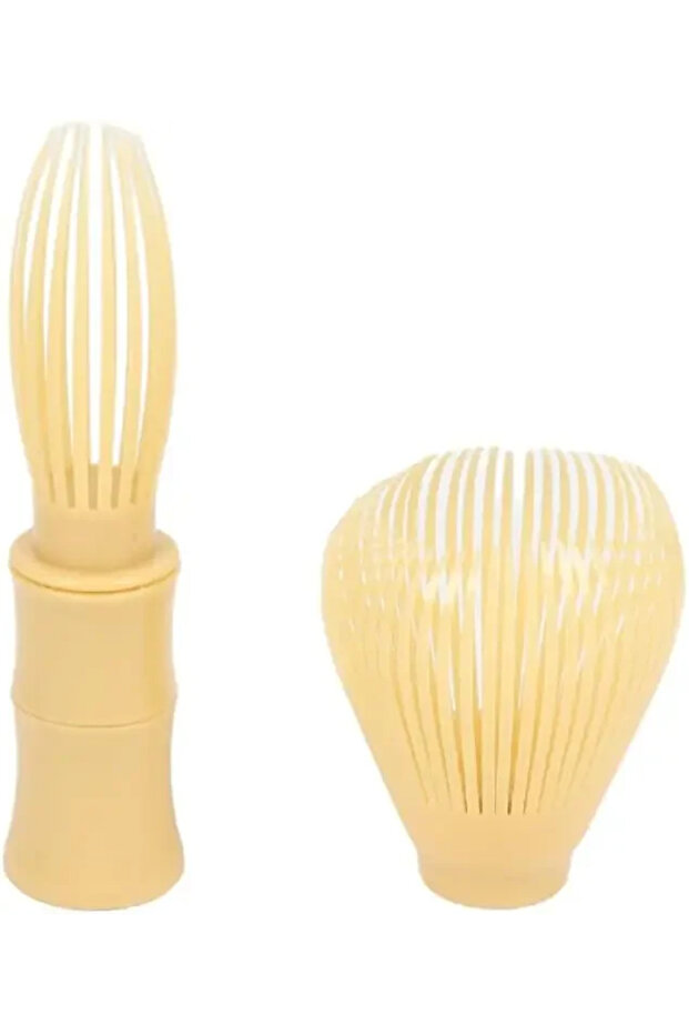 Light Yellow 1pc Resin Matcha Whisk Chasen Brush Tools for Matcha Green Tea Powder Reusable Powder