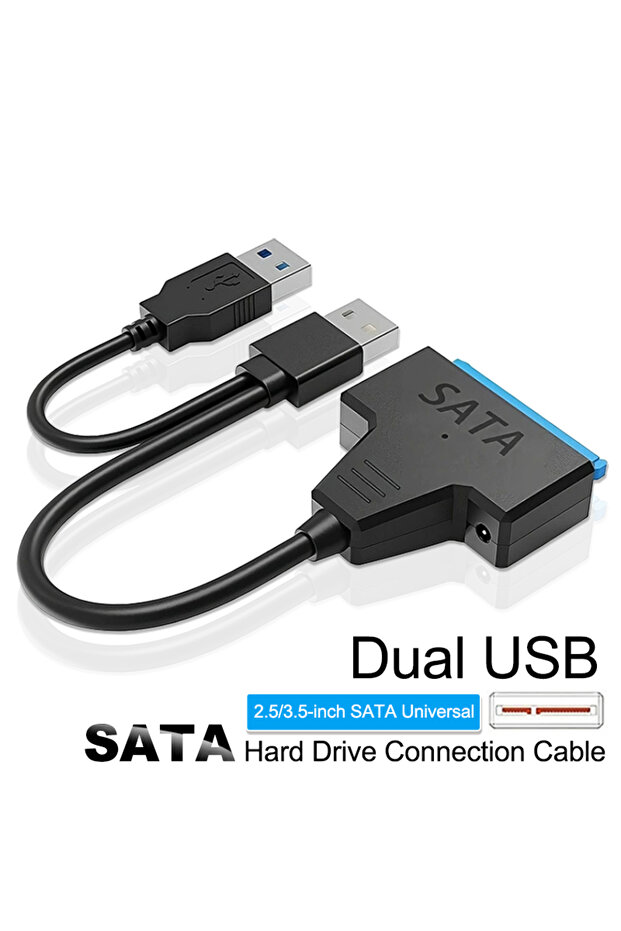 USB 3.0 With DC Port SATA to USB 3.0 Cable Up to 6 Gbps for 2.5 Inch External HDD SSD Hard Drive Ada