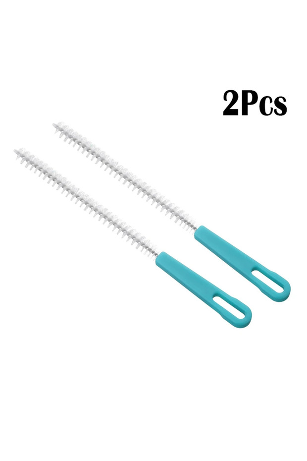 2Pcs Long Handle Stainless Steel Brush Multifunctional Cleaner for Straws, Bottles & Narrow Tubes Du