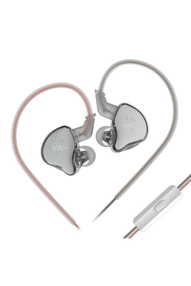 EDCX Gray MIC KZ EDCX In-Ear Wired Earphone Monitor HiFi Music Headphones Sport Noise Reduction Game