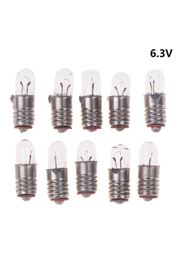 6.3V 10Pcs/Lot Mini Indicator Light Bulb E5 Screw Mouth Miniature Lamp Light Bulb 6.3V 12V 24V 0.1A