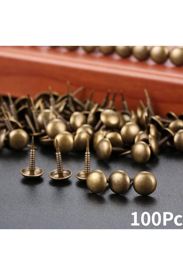 100pcs 100Pcs Antique Bronze Upholstery Nails Jewelry Wood Box Sofa Tack Stud Pushpin Doornail Furni