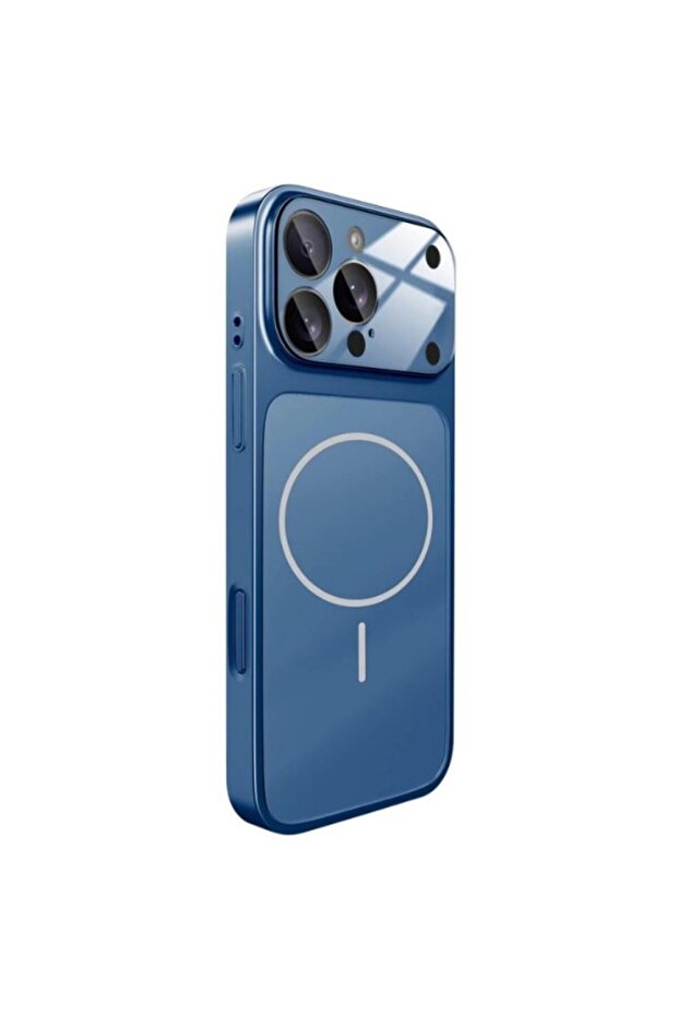 جراب هاتف متوافق مع iPhone 15 Pro Max و iPhone 17 Pro Max، مزود بعدسة كاميرا زجاجية، ويدعم تقنية MagSafe.