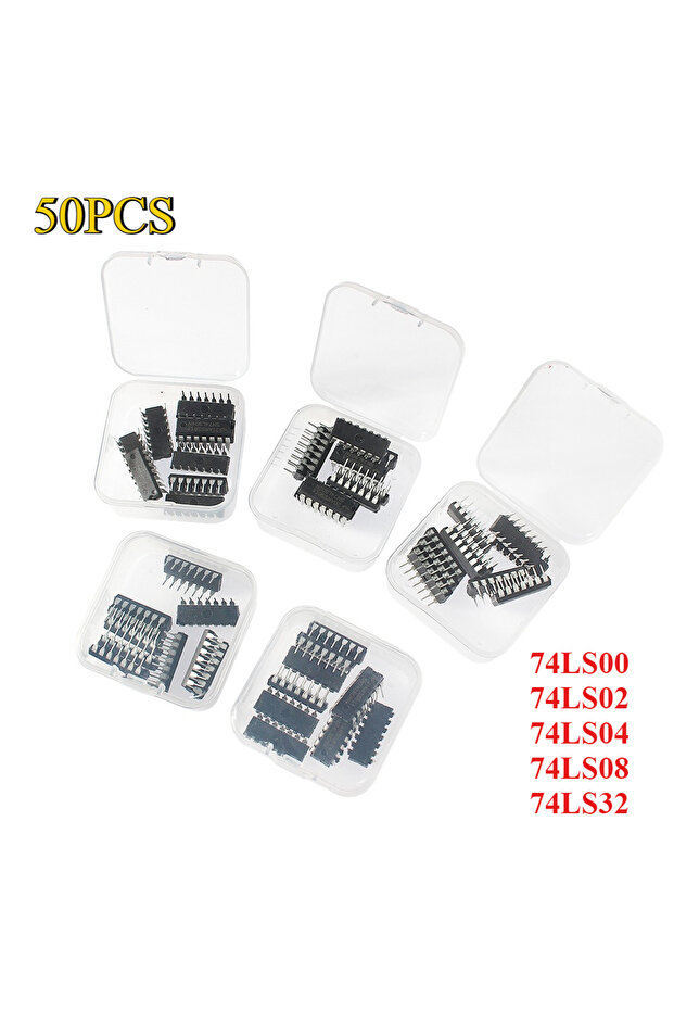 50PCS Logic IC Kit 74LS00 74LS02 74LS04 74LS08 74LS32 DIP-14 5 Value Each 10pcs Integrated Circui...