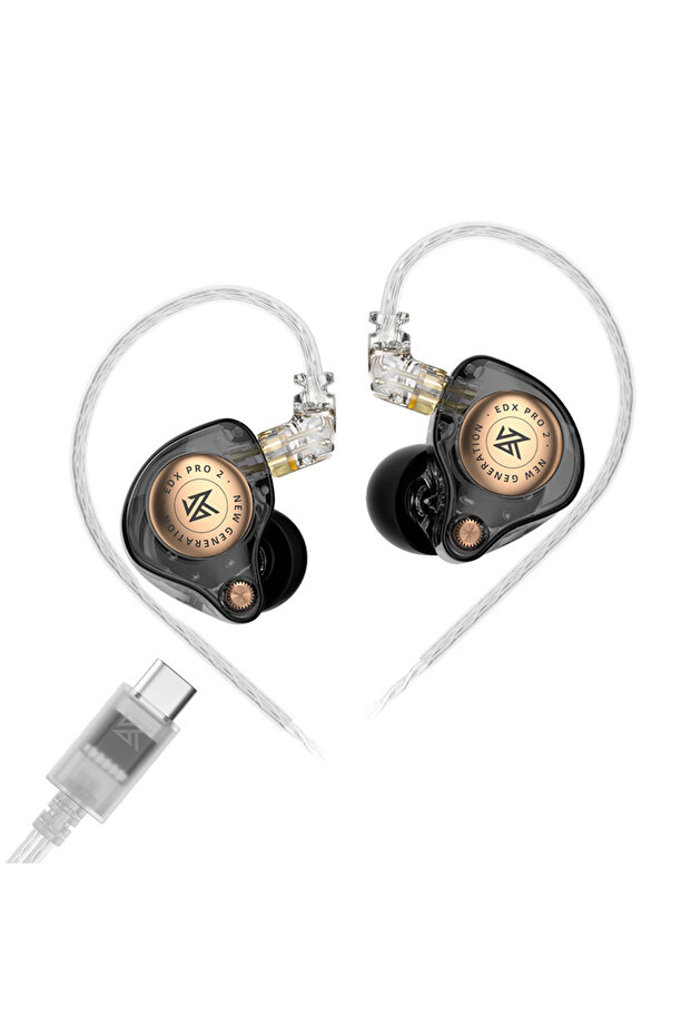 Black NO MIC Type-c KZ EDX PRO 2 Dynamic In Ear Earphone HIFI DJ Earphones Earbud Music Noise Cancel