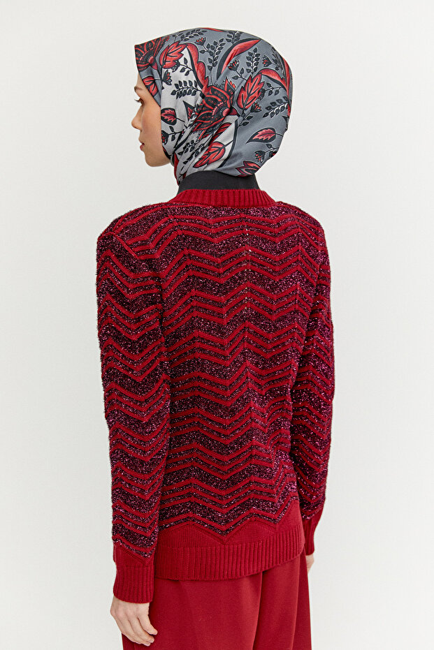 Sim Detaylı Triko Hırka - 6