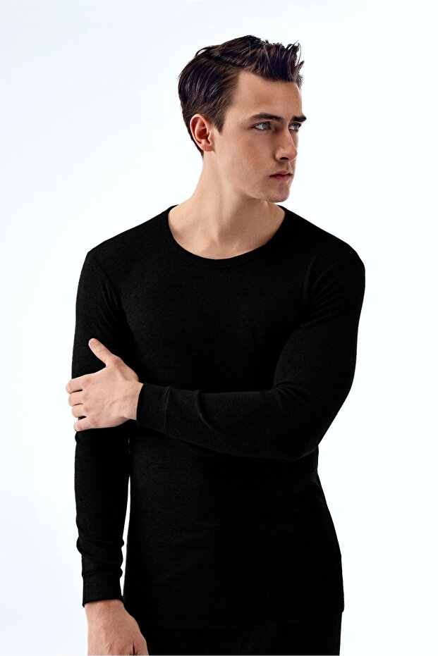 2120 Men's Thermal Top Black Color