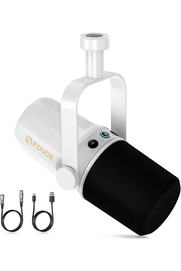 SL40 Dynamic Microphone for Podcasting, Gaming, Live Streaming & Recording, USB/XLR, White