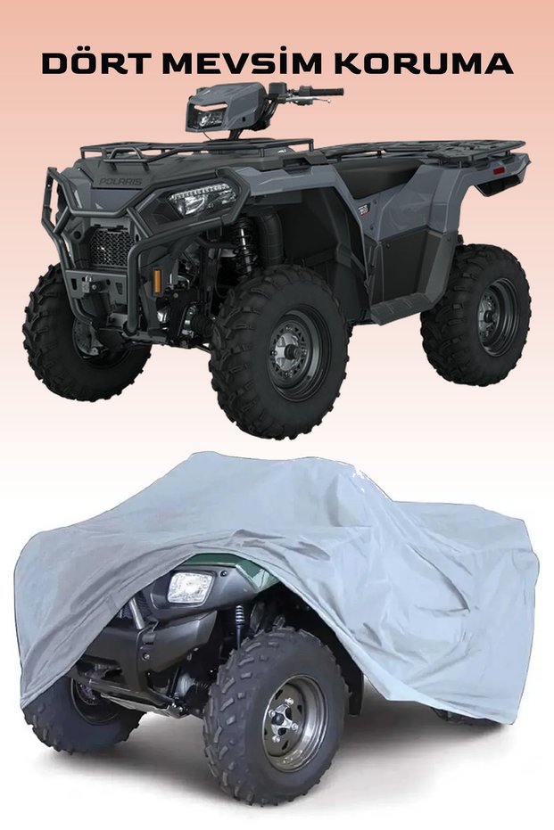 Grey P.Olaris Sportsman 570 Atv Tarpaulin, Waterproof, Anti-Dirt and Mud Tarpaulin