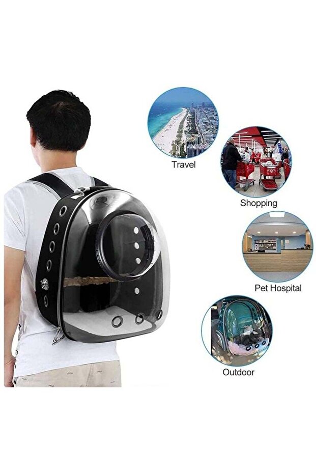 حقيبة ظهر كبسولة للحيوانات الأليفة (رمادية) - 5