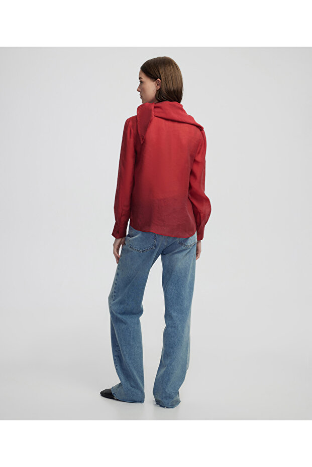 Çıkarılabilir fularlı bluz - 5