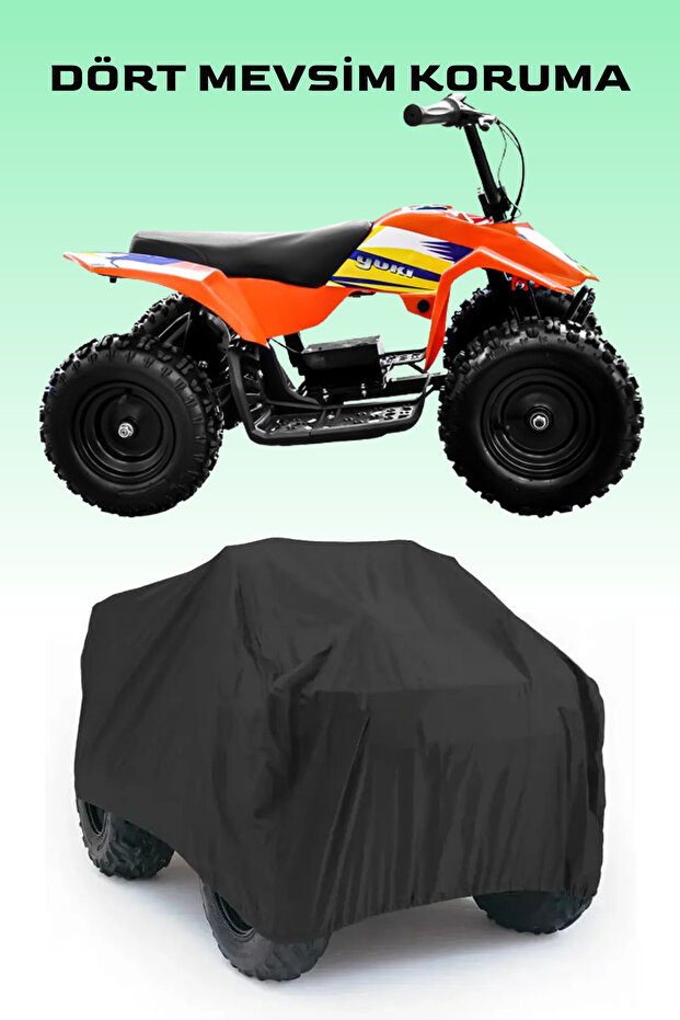 Black Yuki 70 Cc Mischievous Atv Cover, 4 Season Protection, Waterproof Tarpaulin