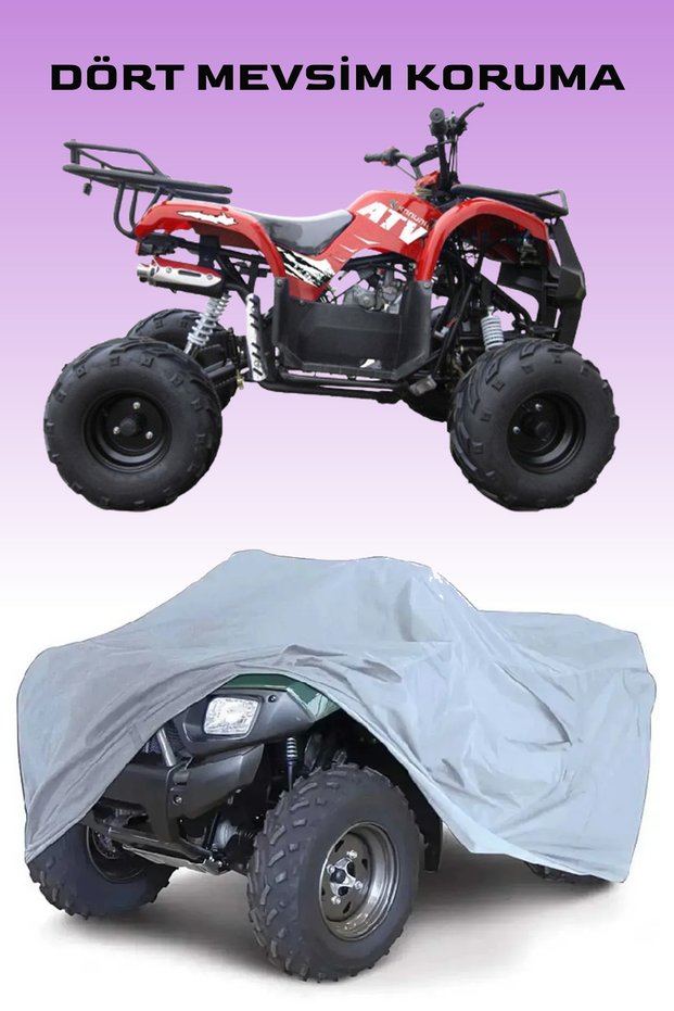 Grey Kanuni 125 U Atv Atv Tarpaulin, Waterproof, Anti-Dirt and Mud Tarpaulin