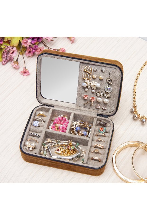 Formx Jewelry Organizer Box Jewellery Accessories Case Ring Earring Organizer Dark Gold