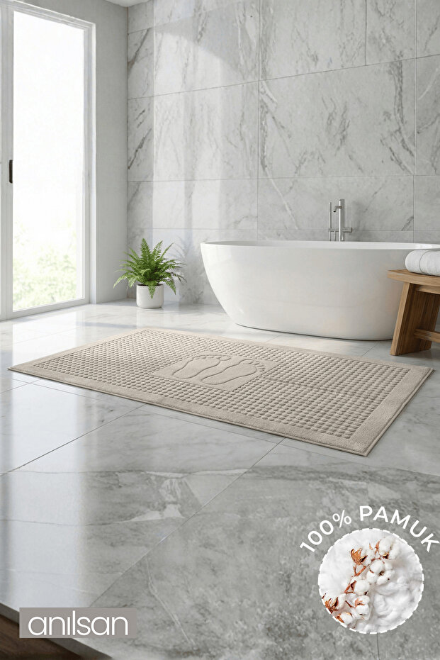 Zivra 100% Cotton Foot Towel - Mink 60X130, 690 Gr