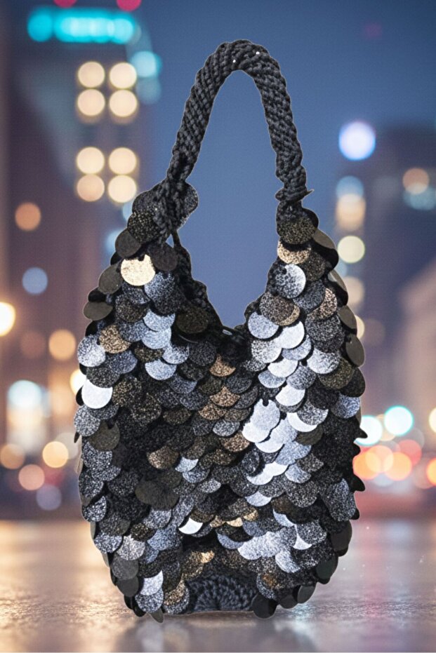 - Nazlı 4607 9686 Handmade Sequined Evening Dress Hand/Shoulder Bag - 27 X 20 cm