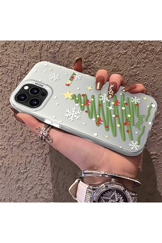 حافظة مضادة للسقوط من السيليكون بنمط شجرة عيد الميلاد متوافقة مع هاتف iPhone 14 Pro Max - 3