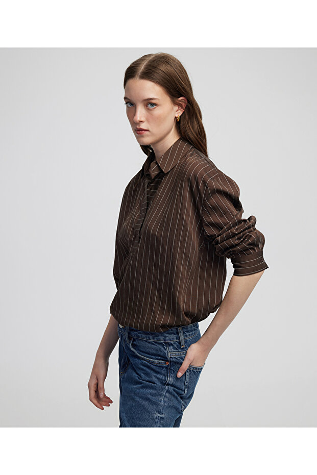 Çizgi desen bluz - 2