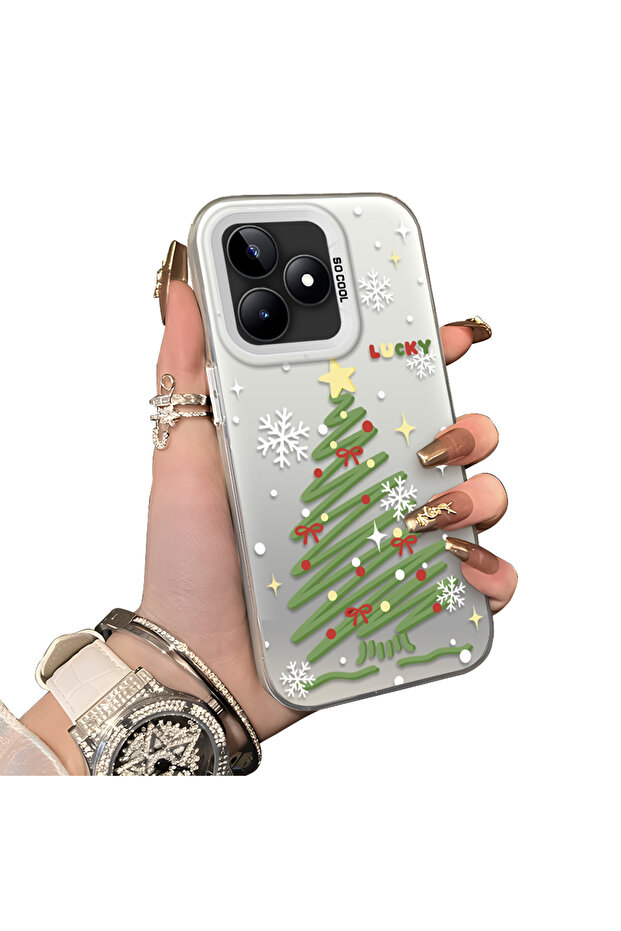 حافظة سيليكون مضادة للسقوط بنمط شجرة عيد الميلاد متوافقة مع هاتف Realme Note 50 - 4