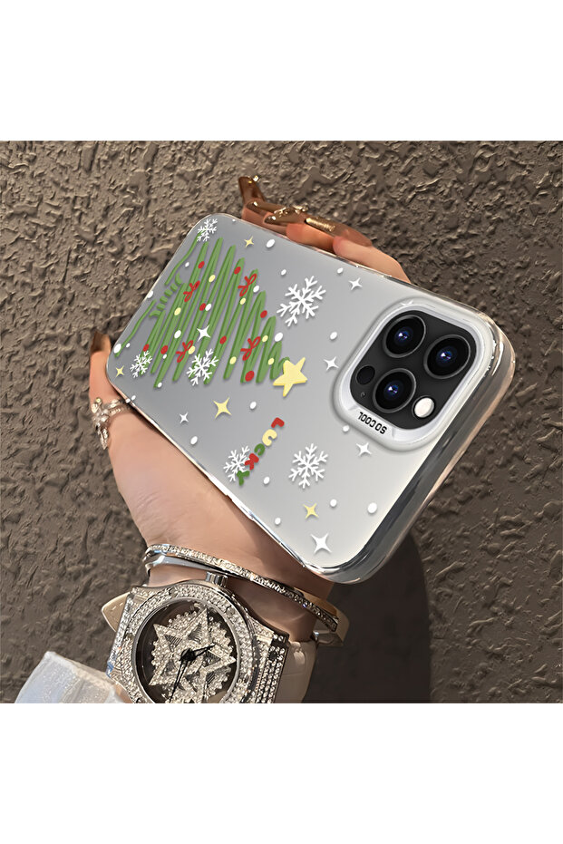 حافظة سيليكون مضادة للسقوط بنمط شجرة عيد الميلاد متوافقة مع هاتف iPhone 16 Pro Max - 1