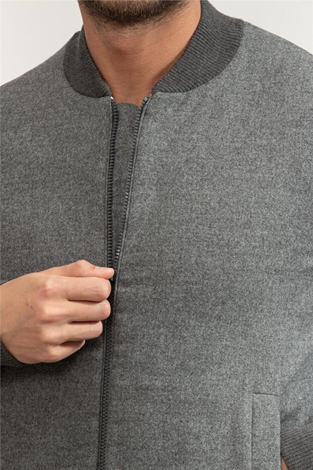 Erkek Fermuarlı Sweatshirt - 4