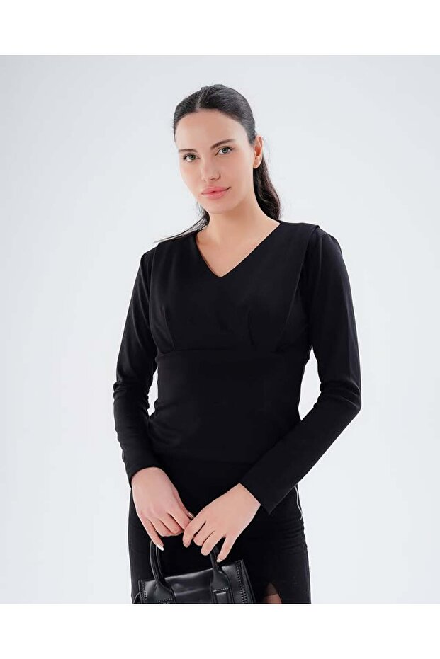 Women's V-Neck Long Sleeve Blouse