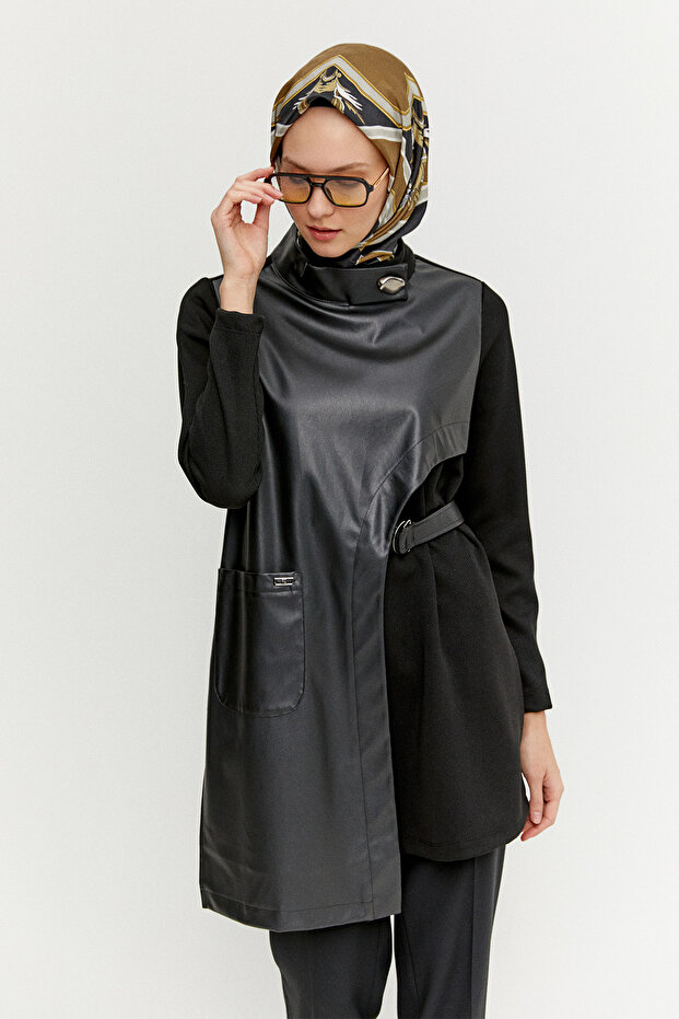 Asimetrik Suni Derili Tunik - 4