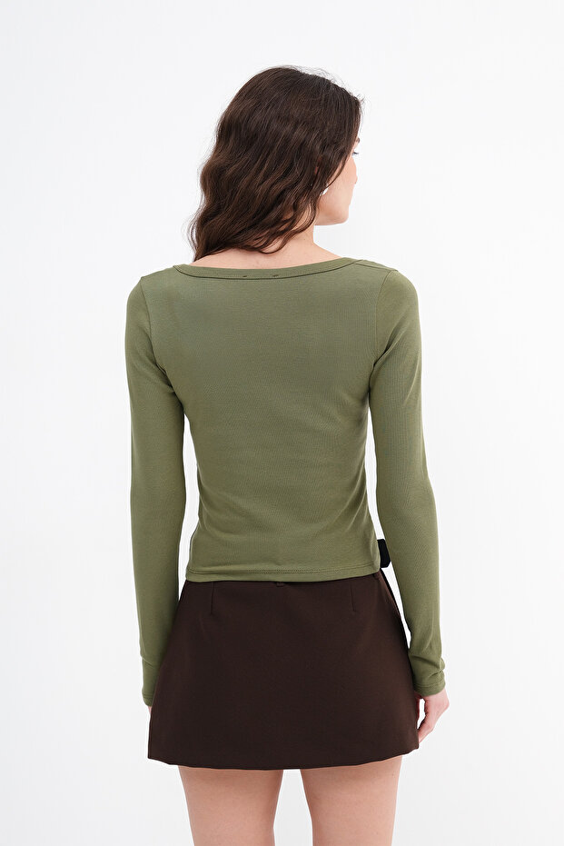 Buttoned Collar Blouse B0330 - 6