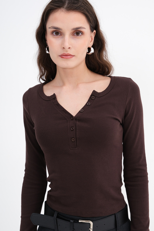 Buttoned Collar Blouse B0330 - 1