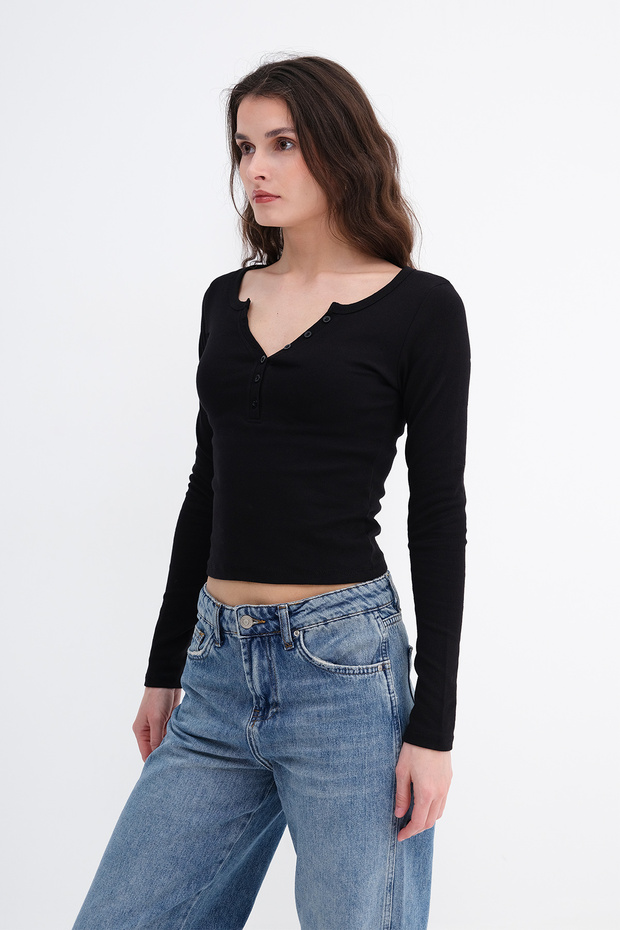 Yakası Düğmeli Bluz B0330 - 4